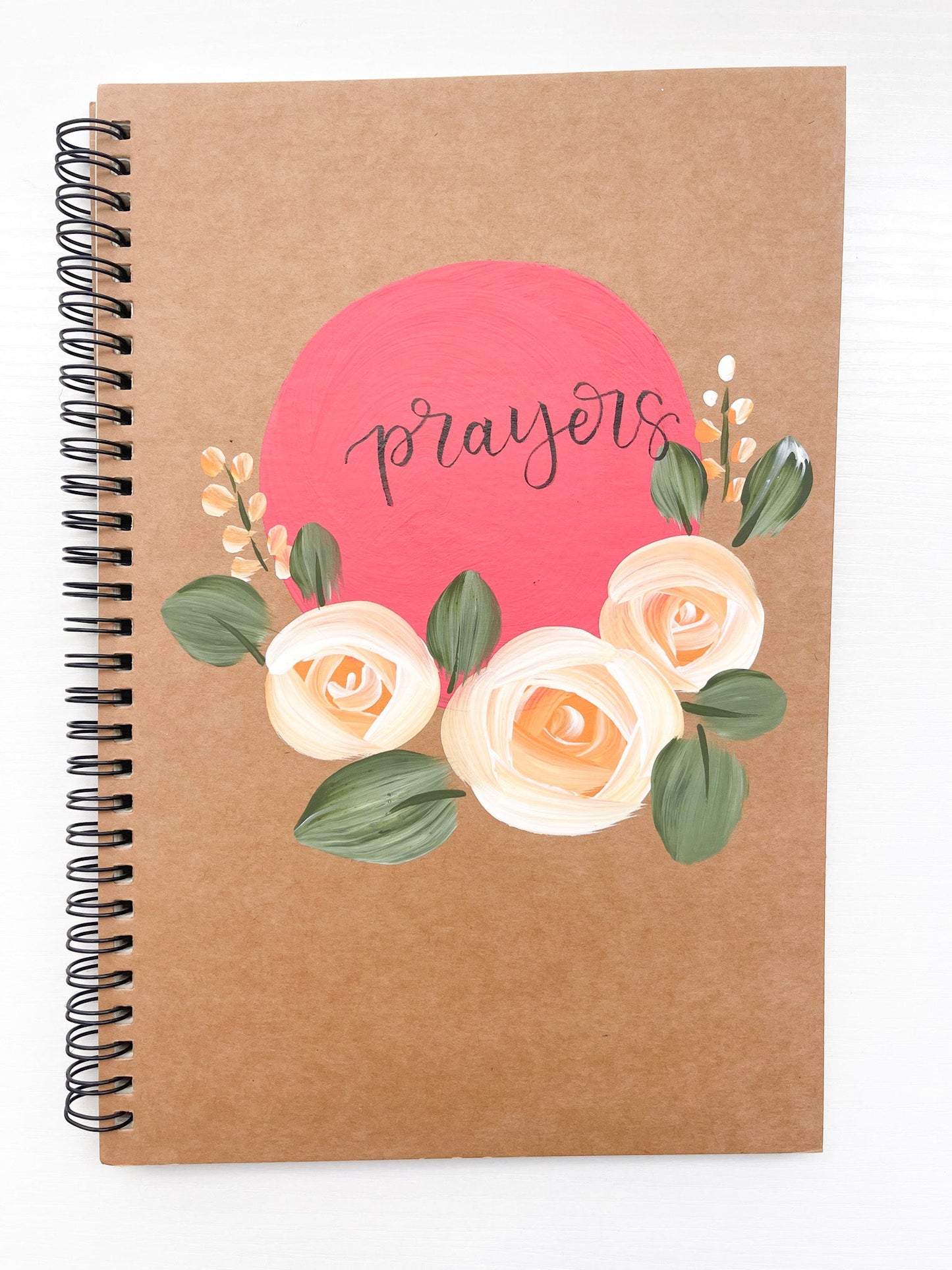 Prayers, Large Hand-Painted Spiral Bound Journal
