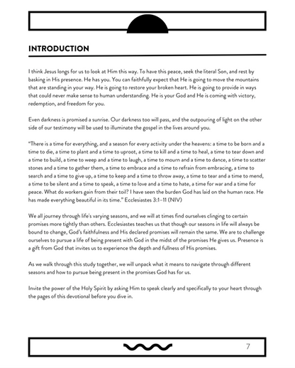 The Pursuit of Presence: Navigating through seasons of life by pursuing presence in our promises